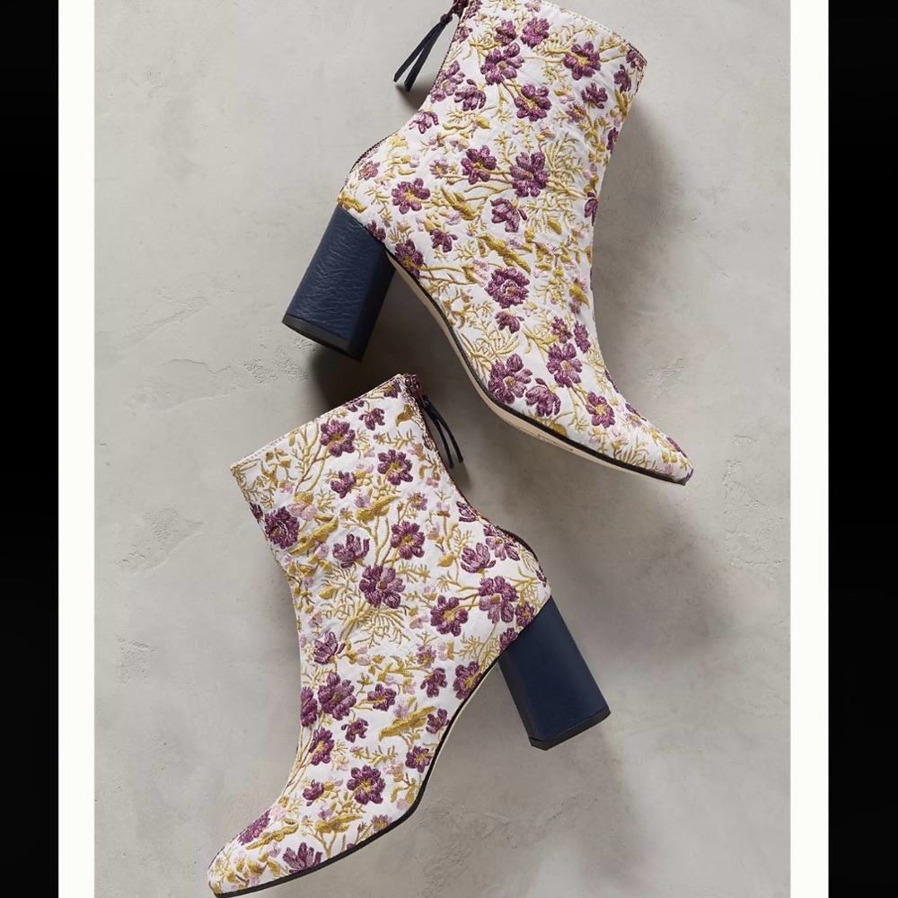 ✨Anthropology✨ BRAND NEW! Embroidered Floral Boots
